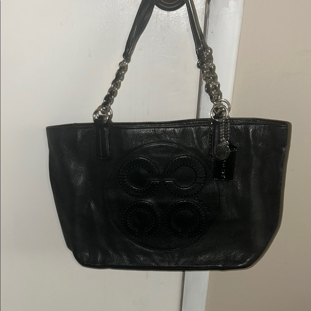 Black Leather Tote Bag Authentic Coach bag